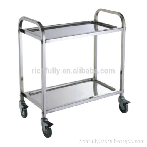 Warehouse Workshop Restaurant hospital 2 tiers Stainless Steel Logistics Trolley / tool trolley